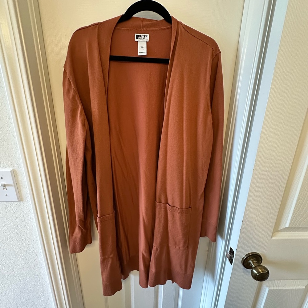 Duluth Trading Co Rust Cardigan